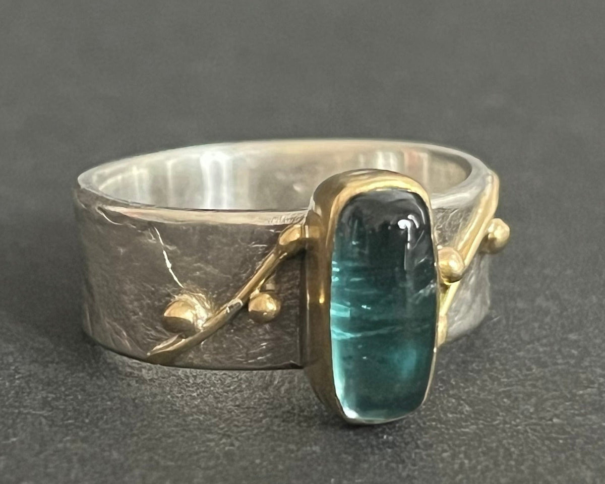 Double Vine Stack Ring Tourmaline