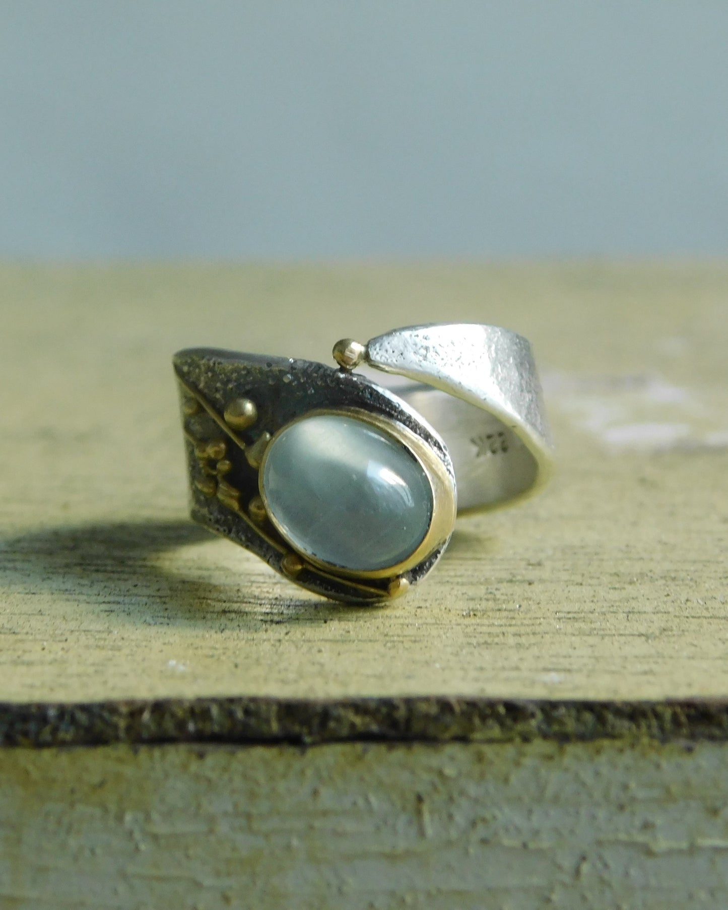 Aquamarine Diagonal Ring NEW!