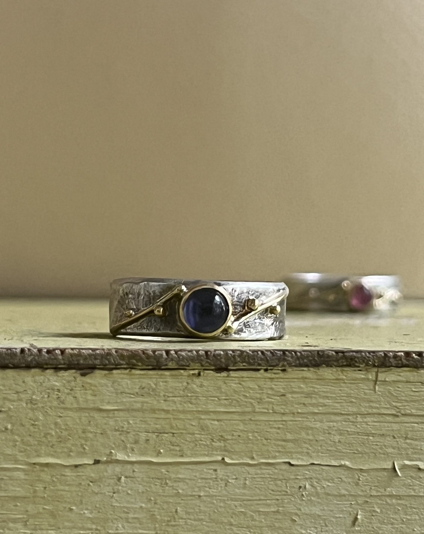 Iolite Double Vine Ring