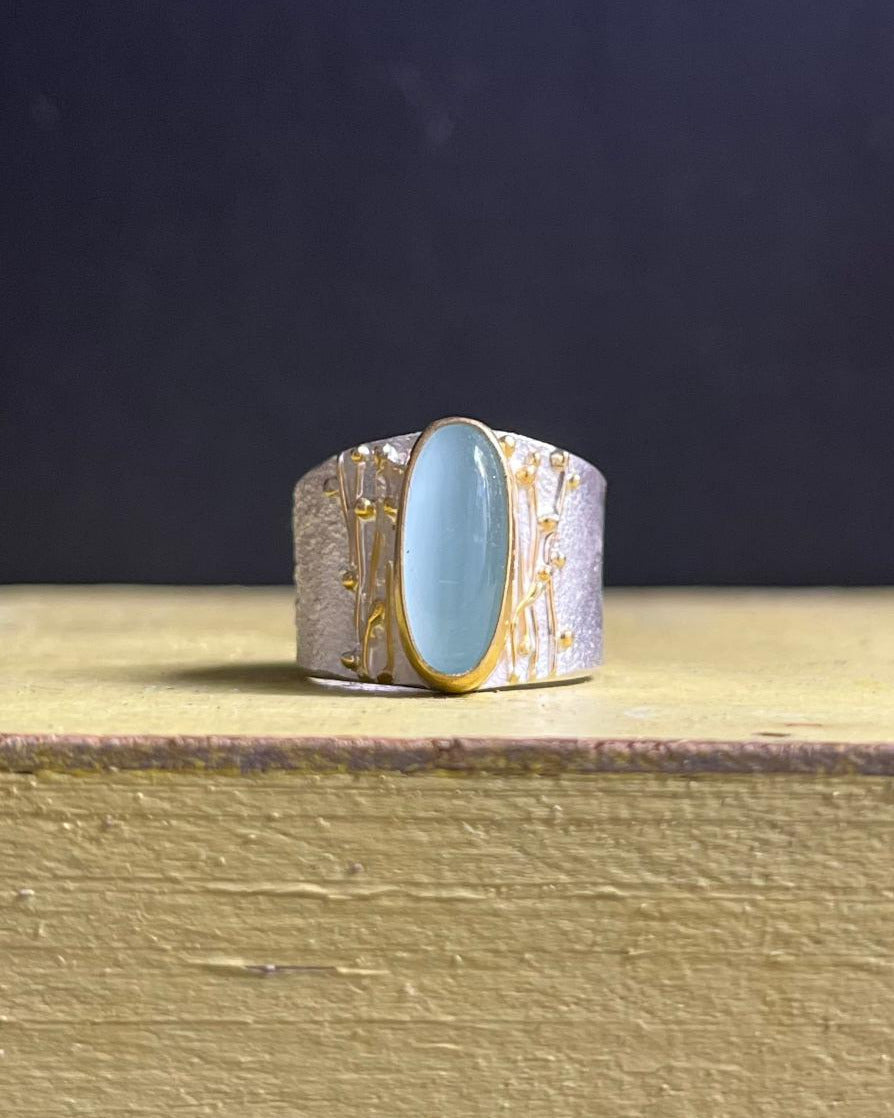 Aquamarine Waterfall Ring