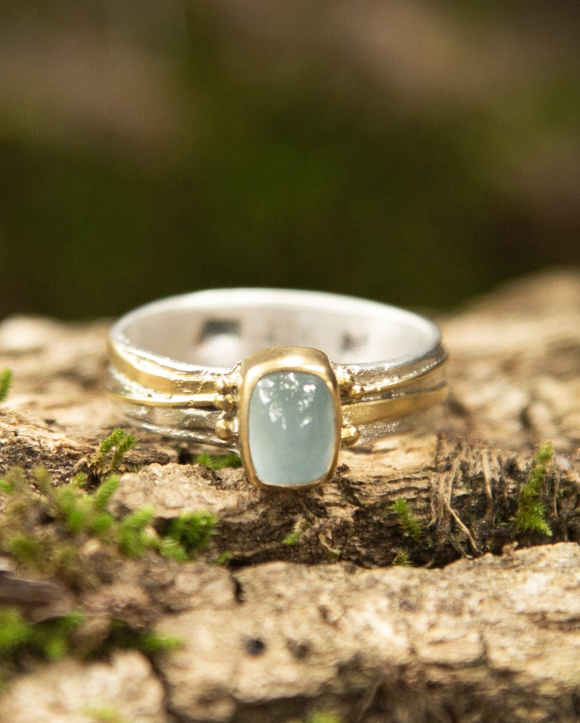 2424 Aquamarine Cushion Ring