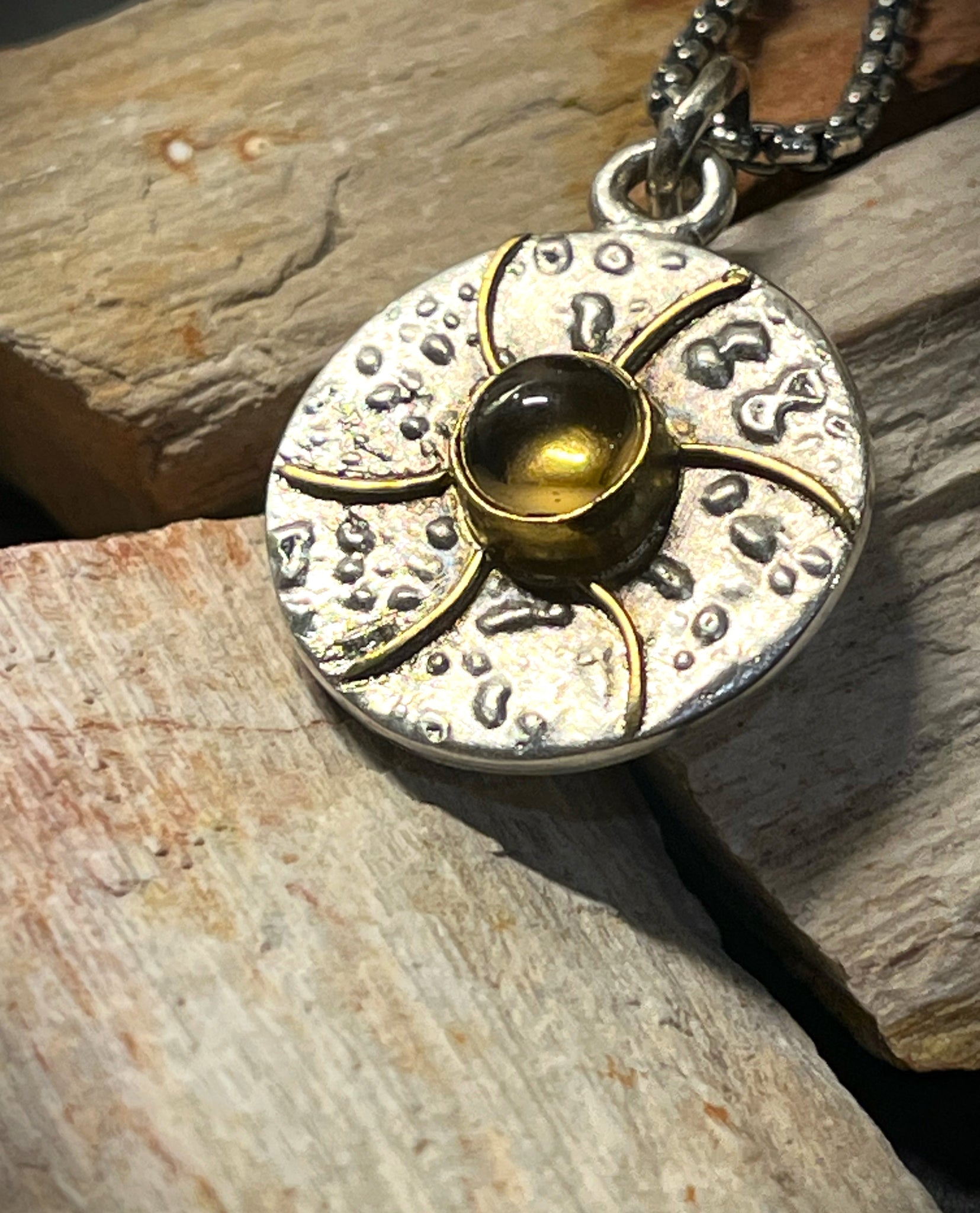 2459 Citrine Sunwheel Necklace
