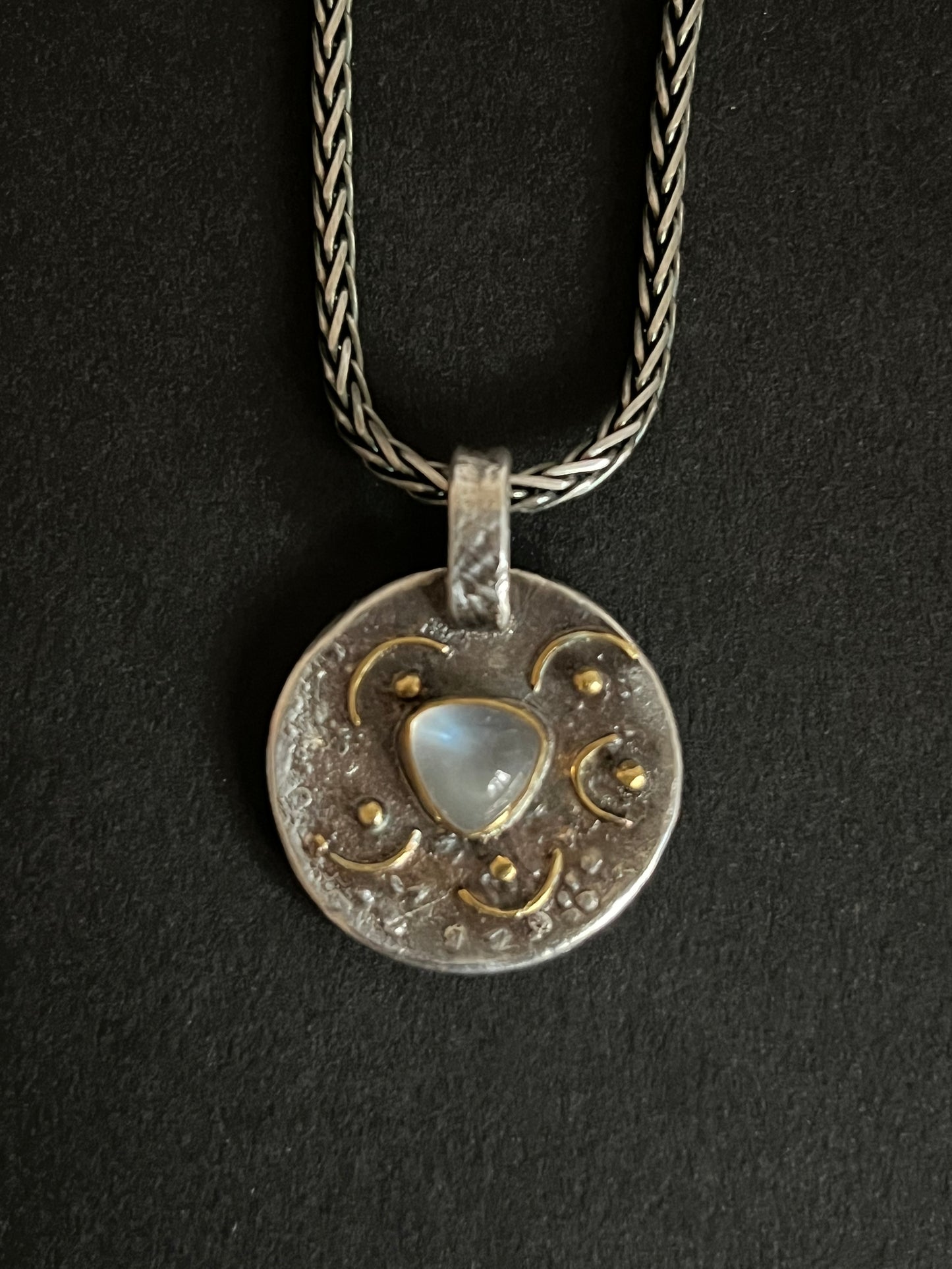Heavy Curly Moonstone Necklace