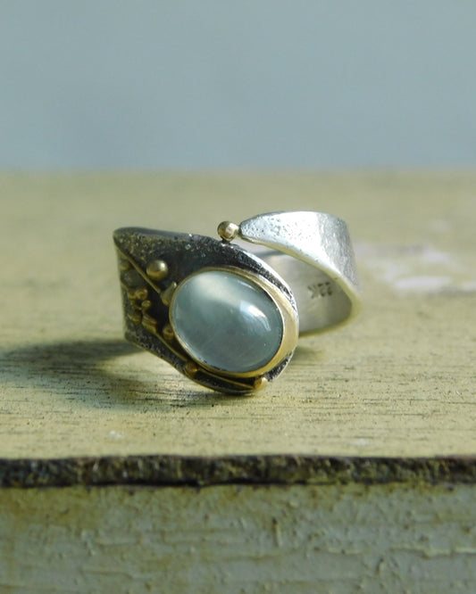 Aquamarine Diagonal Ring NEW!