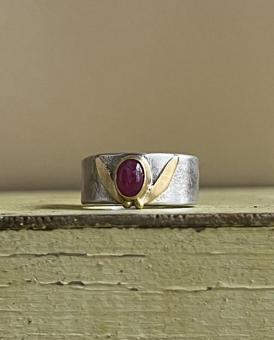 Ruby Flower Ring
