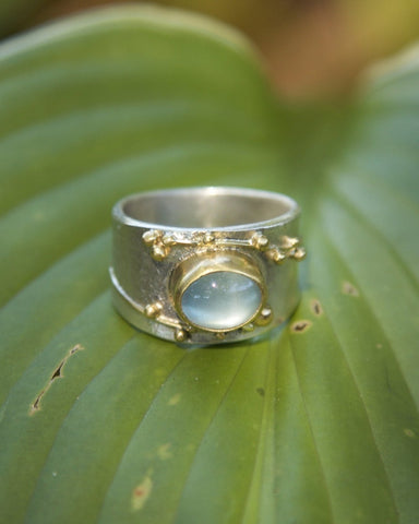 2440 Double Vine Ring, Aquamarine