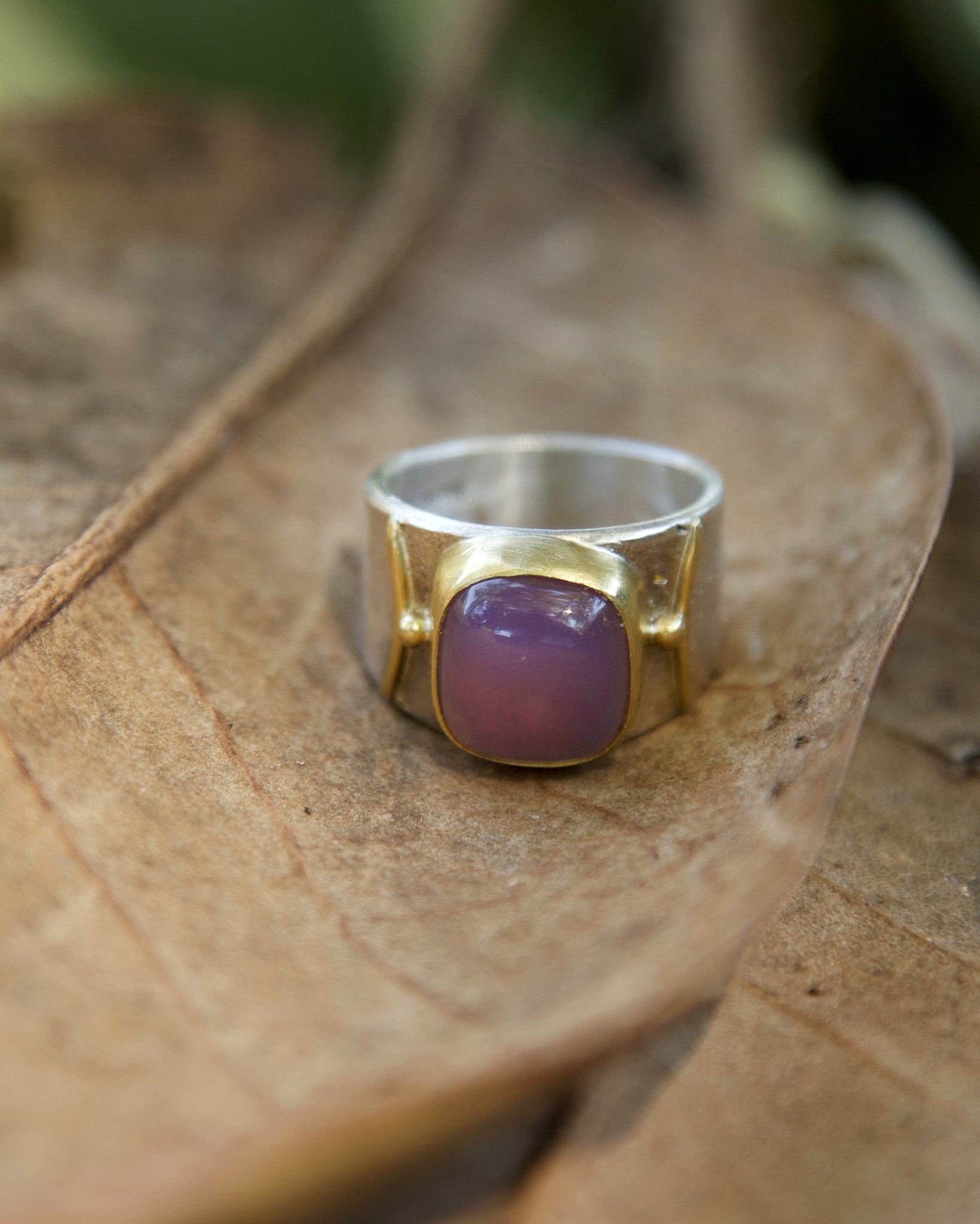 2441 Classic Ring, Lavender Chalcedony