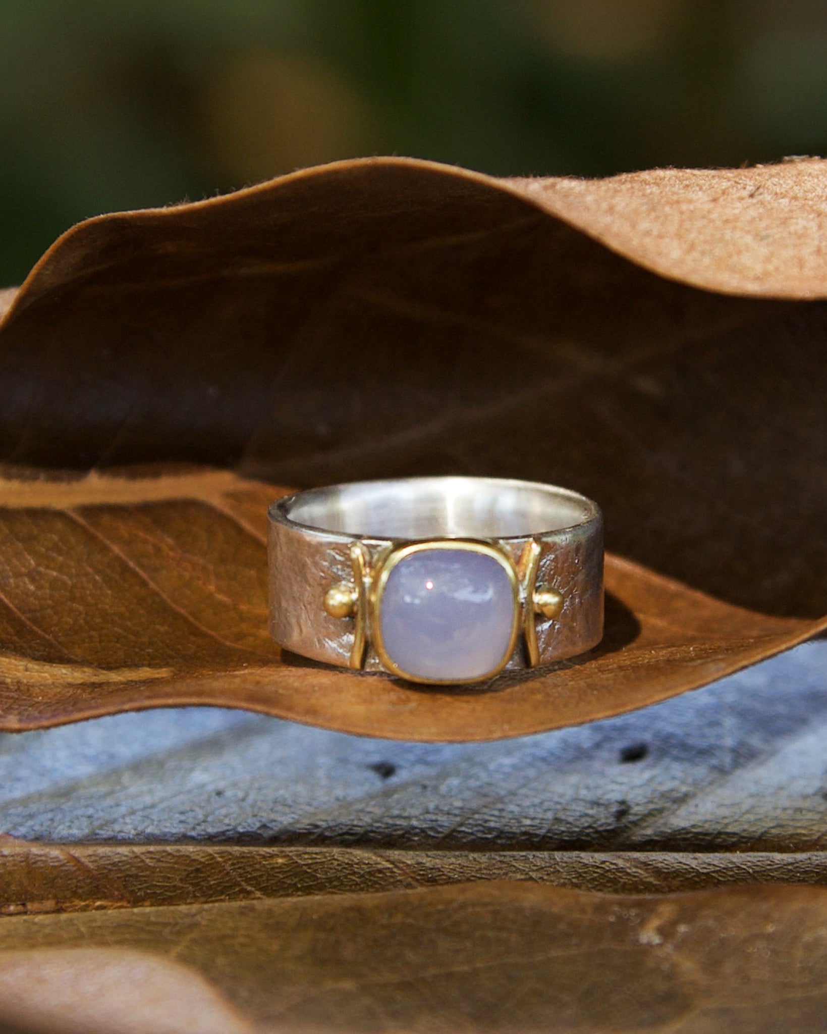 2442 Classic Ring, Blue Chalcedony